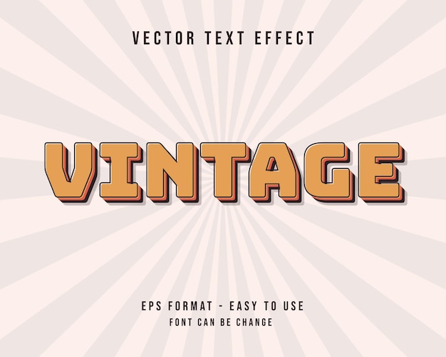 Vintage bearbeitbarer Texteffekt-Illustrator