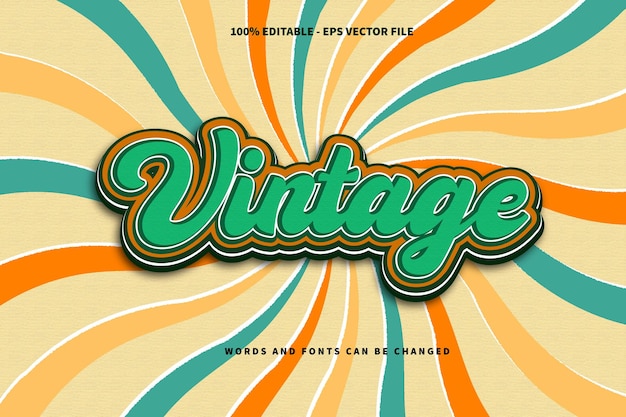 Vintage bearbeitbarer Texteffekt Prägung im Vintage-Stil