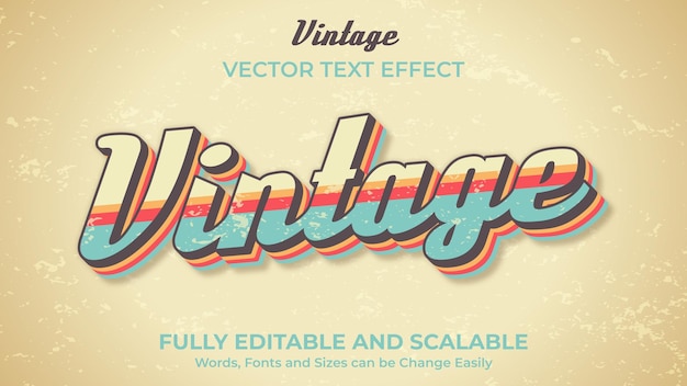 Vektor vintage bearbeitbarer vektortexteffekt