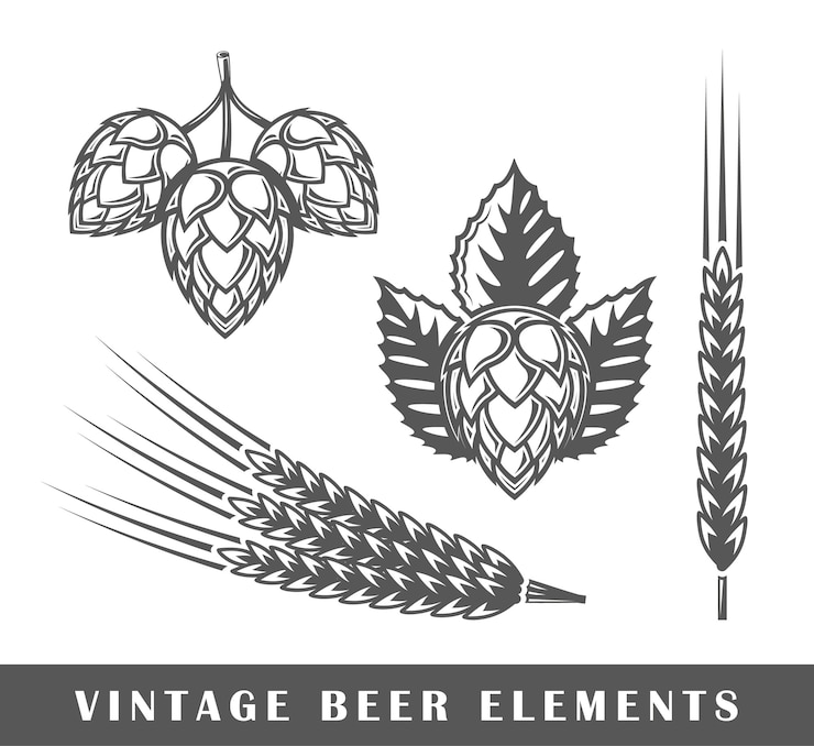 Vektor vintage bier müsli elemente