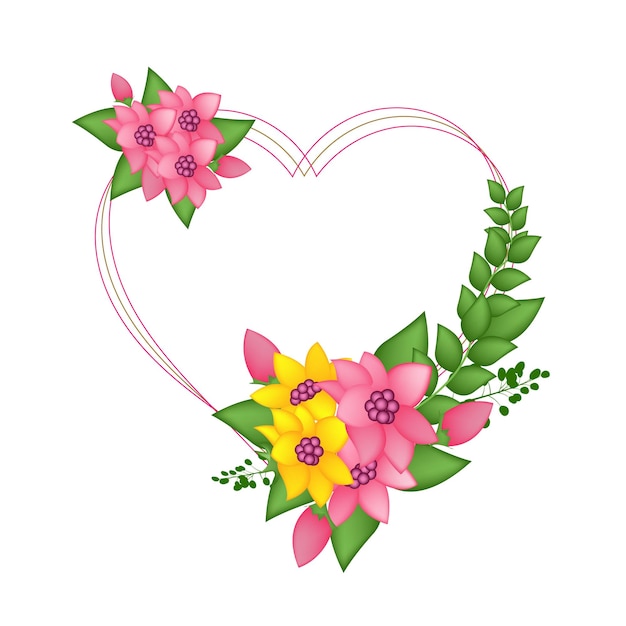 Vintage Blume mit Liebesrahmen-Vektor-Illustration