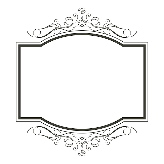 Vintage Blumenrahmen mit kalligraphischen Ornamenten Vektordesign