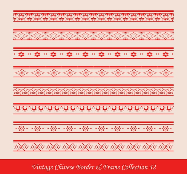 Vintage border collection, nahtloses muster