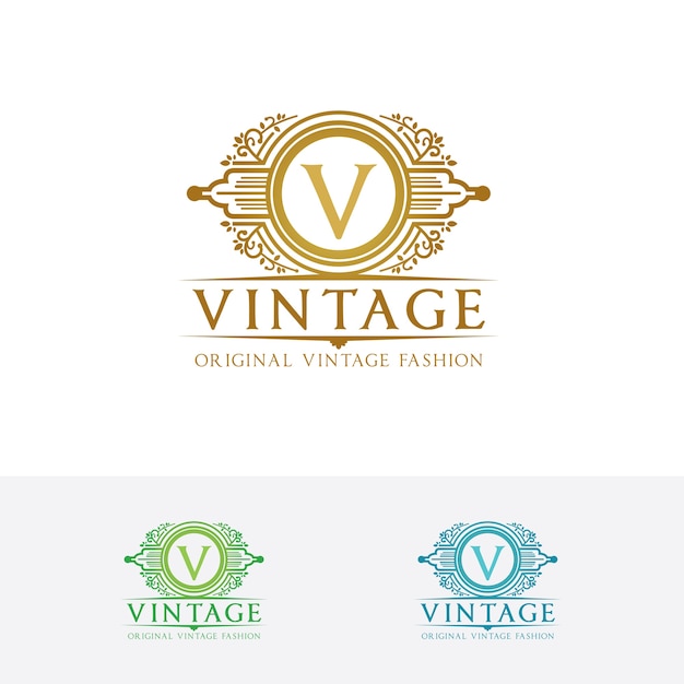 Vintage-boutique-buchstabe v-logo