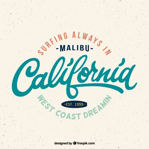 Vektor vintage california surf-abzeichen