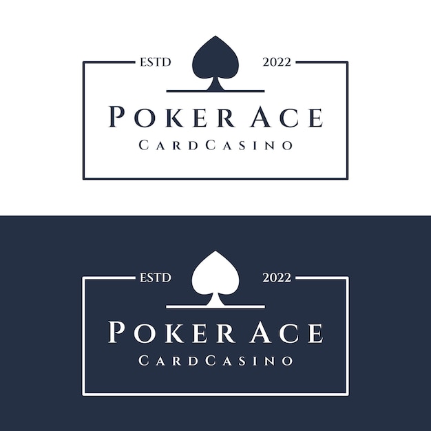 Vintage casino poker ass design logo diamanten herzen und pik poker club logo turnier glücksspiel symbol 777