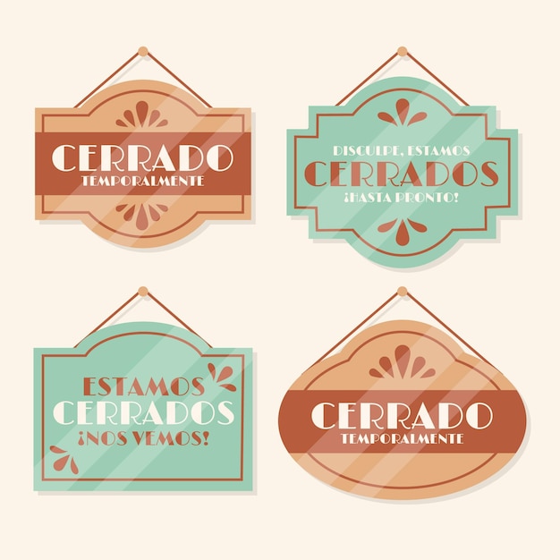 Vintage Cerrado Schild Sammlung
