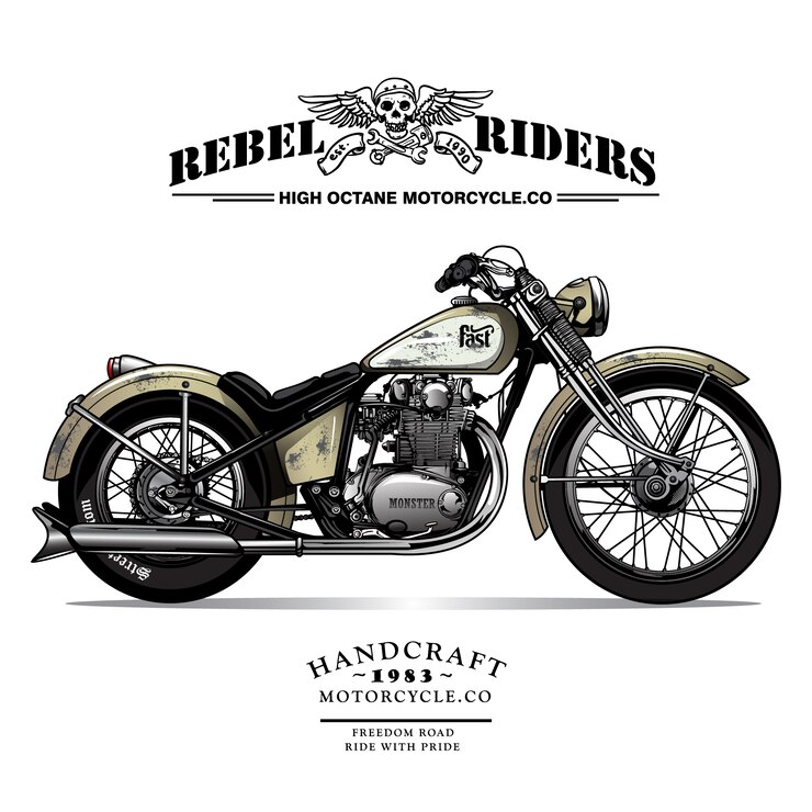 Vintage Chopper Motorrad Poster