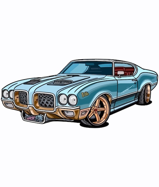 Vektor vintage classic car illustration klassische auto-illustration auf weißem hintergrund