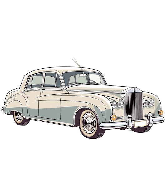 Vektor vintage classic car illustration klassische auto-illustration auf weißem hintergrund