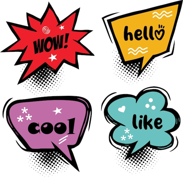 Vektor vintage comic book speech bubbles vektorillustration