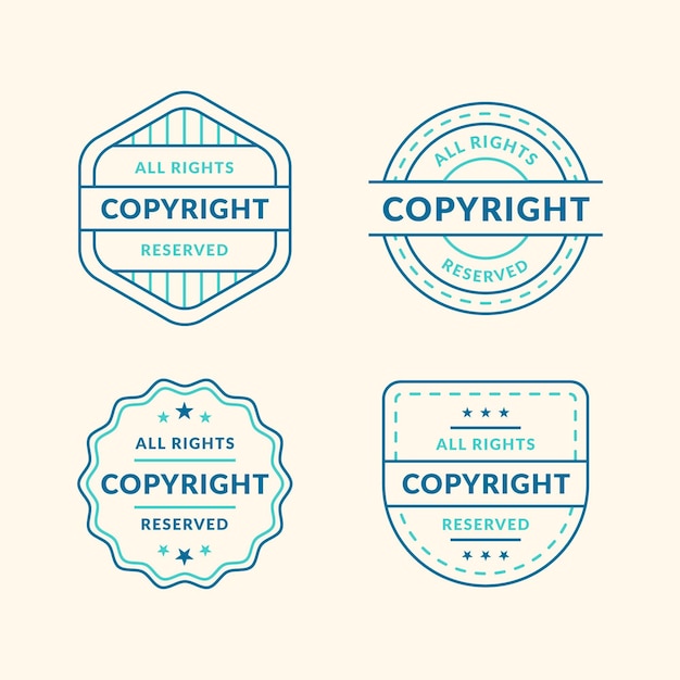 Vektor vintage copyright briefmarken pack