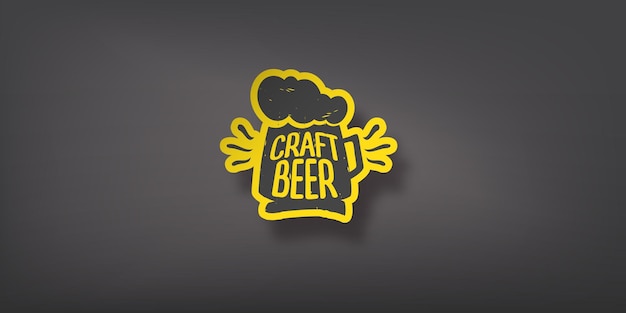 Vintage craft beer logo-design-vorlage