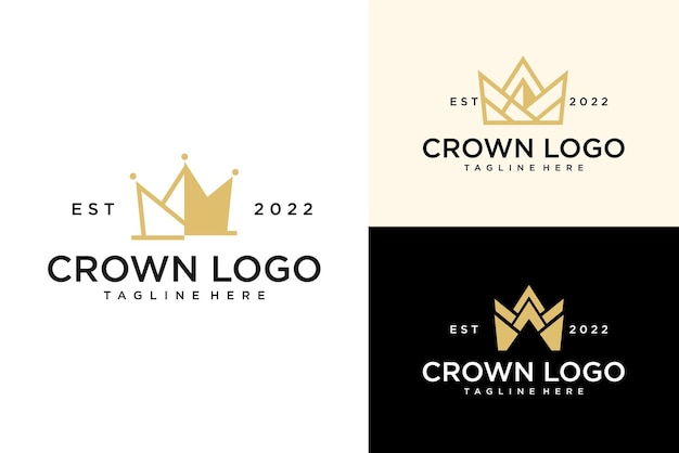 Vintage crown royal king queen abstraktes logo design 3 kollektion