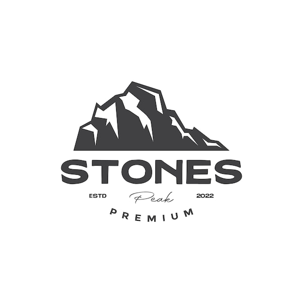 Vintage-design mit stones peak-logo