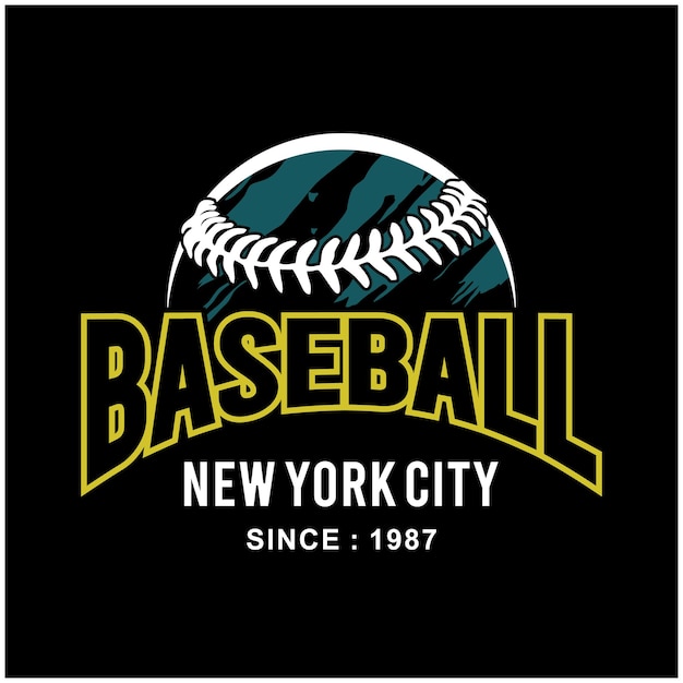 Vintage-design new york city baseball-typografie bereit, premium-vektor zu drucken