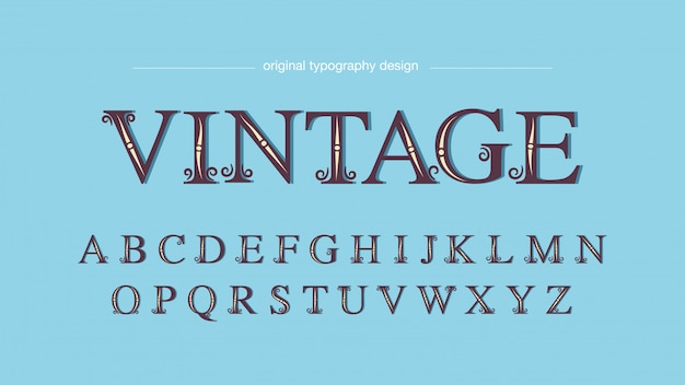 Vintage einfache kundenspezifische serif-typografie