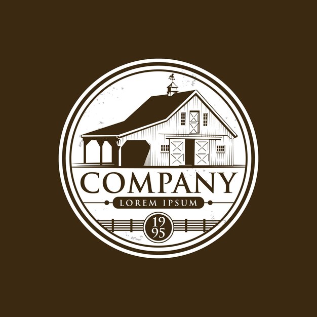 Vintage farm logo und symbol