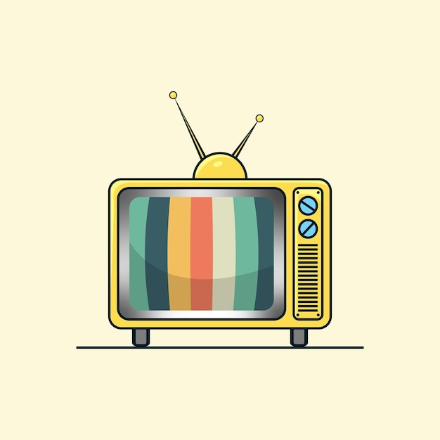Vintage-Fernseher aus den 70er, 80er und 90er Jahren, einfaches Illustrationsdesign