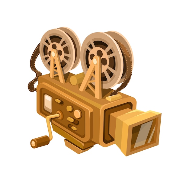 Vintage-Filmprojektor-Gerät Zeichentrickfilm-Vektor