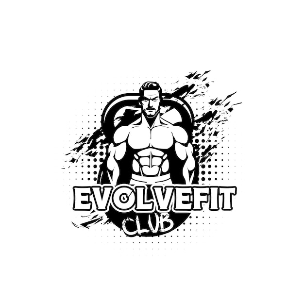Vintage Fitness Fitness Evolvefit Club Sport Vektor T-Shirt Design