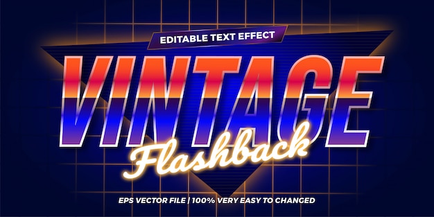 Vintage Flashback Editable Texteffektkonzept Retro