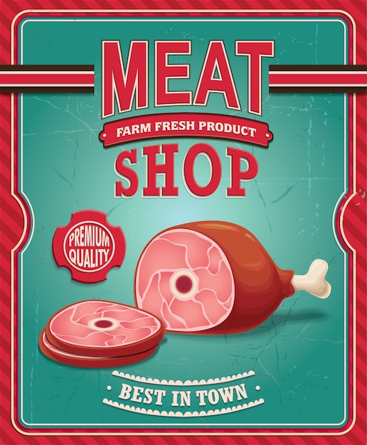 Vektor vintage-fleisch-poster-design