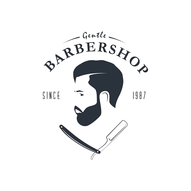 Vintage friseurladen logo