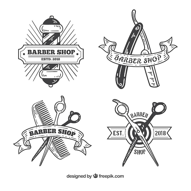 Vintage friseurladenlogos