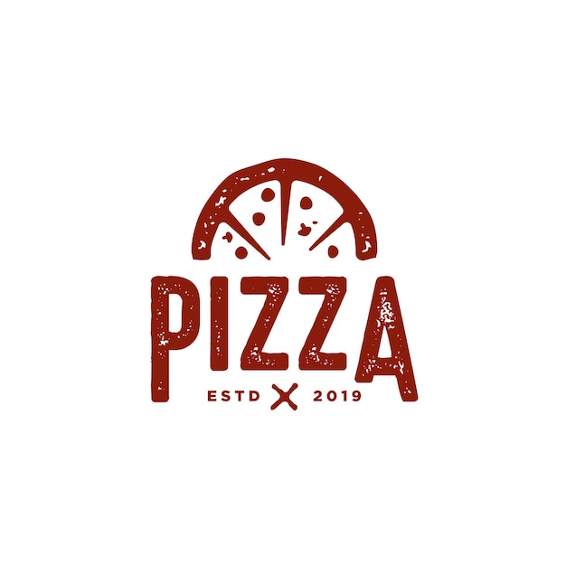 Vintage Grunge Pizza-Logo