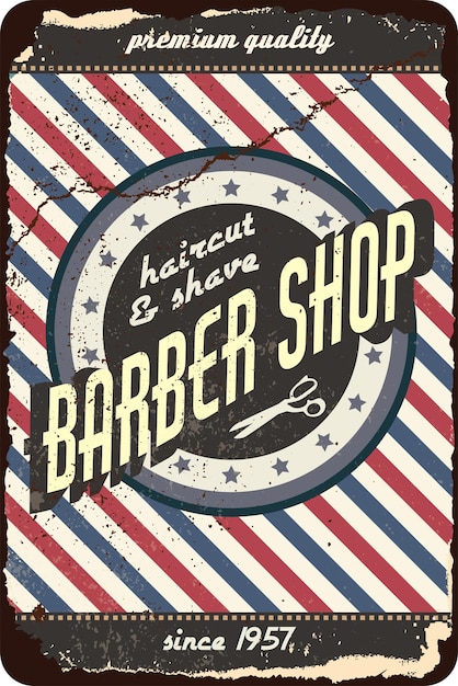 Vintage-Grunge-Retro-Barbershop-Schild