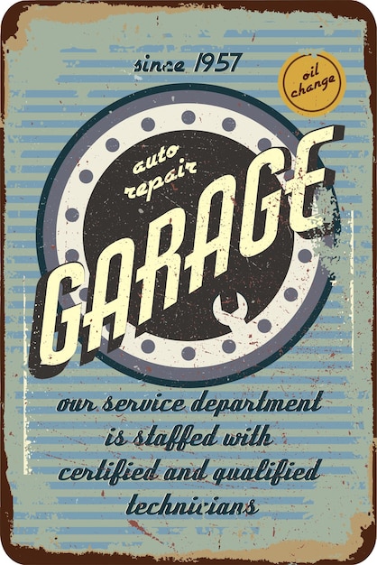 Vintage-Grunge-Retro-Garage-Schild