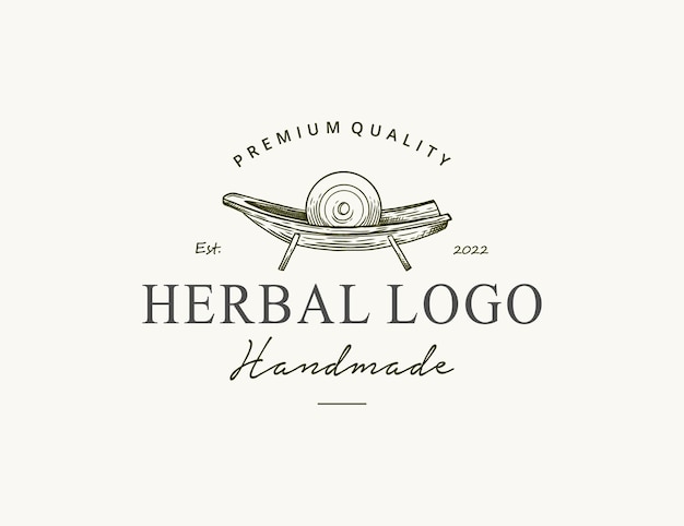 Vintage herbalist handgezeichnetes logo-design