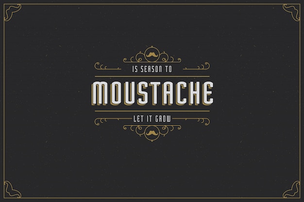 Vektor vintage hintergrund für movember mit goldenen details