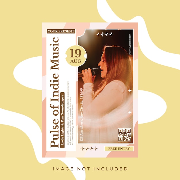 Vintage Indie-Musik-Flyer-Vorlage