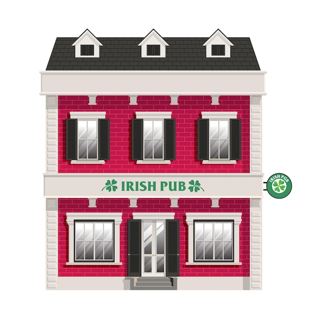 Vintage irish pub-gebäude