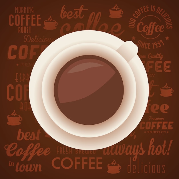 Vintage kaffee hintergrund mit typografie