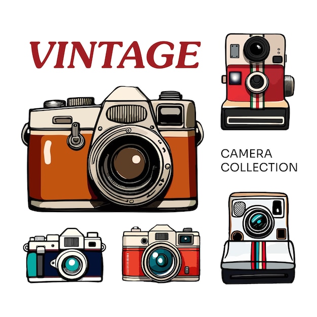 Vintage-Kamera-Sammlungsset