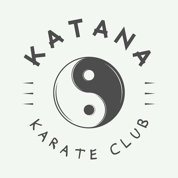 Vintage karate oder kampfkunst logo