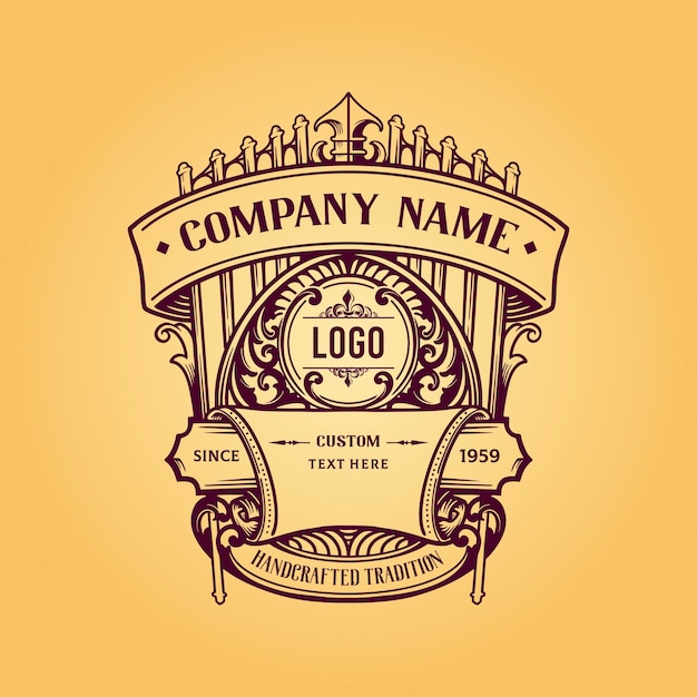 Vintage label abzeichen premium retro logo design