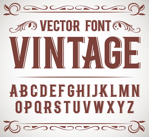 Vintage label schriftart alcogol label-stil