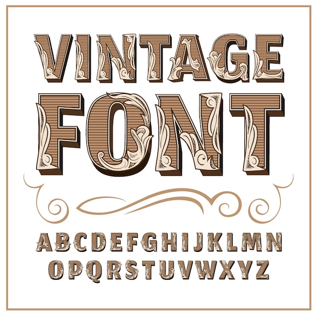 Vektor vintage label schriftart alcogol label-stil