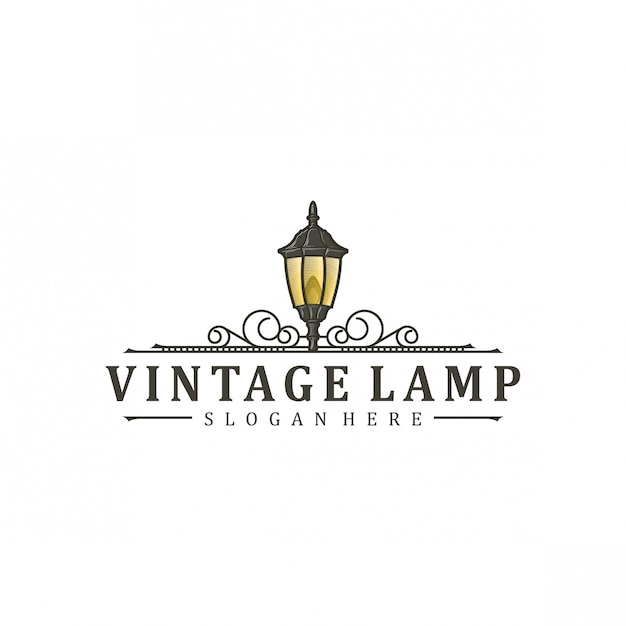Vektor vintage lampe logo design
