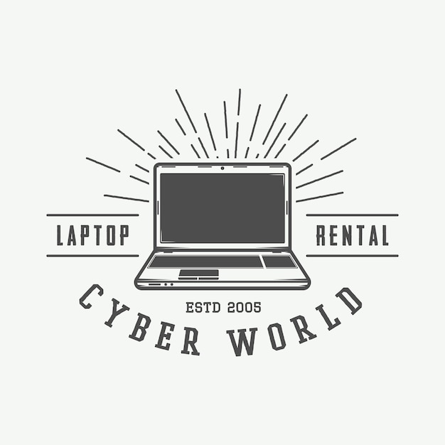 Vintage laptop-logo