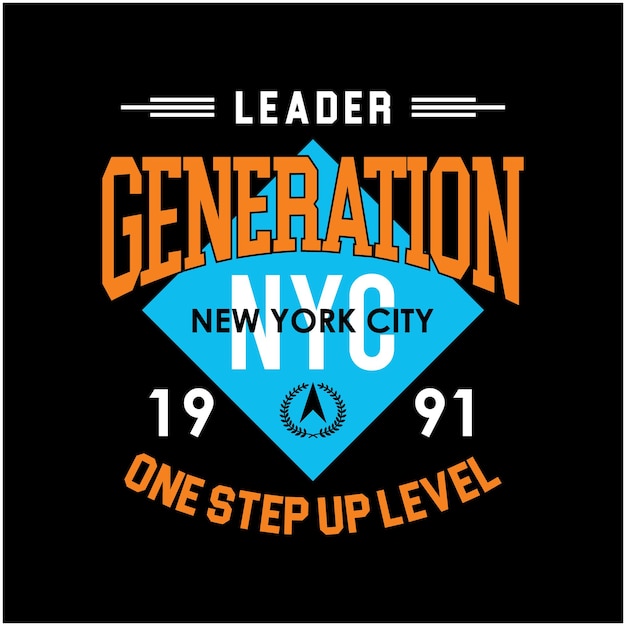 Vintage leader generation typografie design pemium vektor