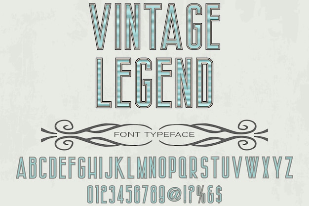 Vektor vintage legende schriftart