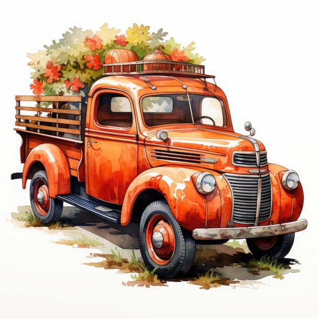Vintage lkw-jeep illustration