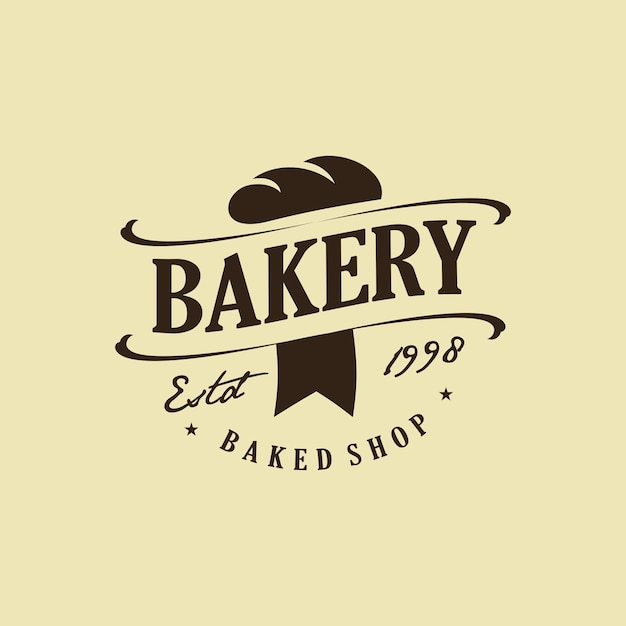 Vektor vintage logo bäckerei vorlage illustration