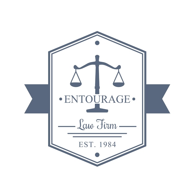 Vintage-logo der anwaltskanzlei schild-emblem-vektorillustration der anwaltskanzlei