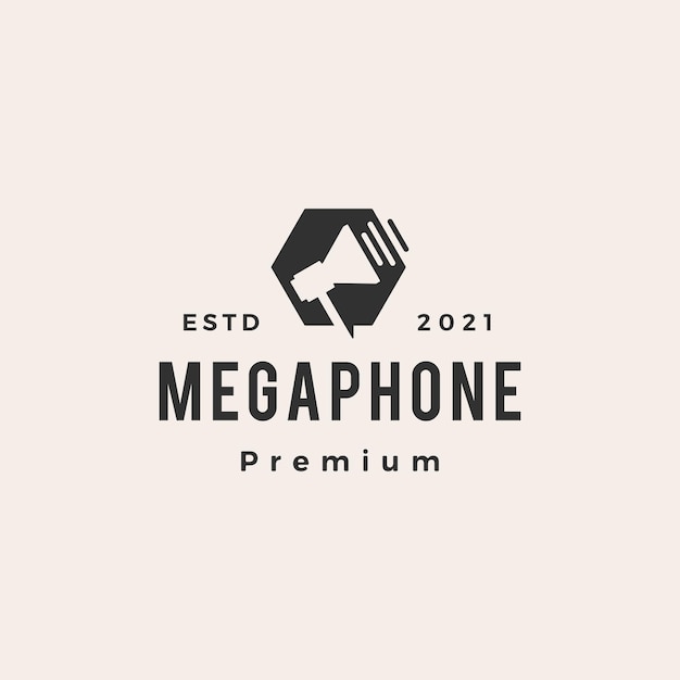 Vintage-logo des megaphon-hipsters